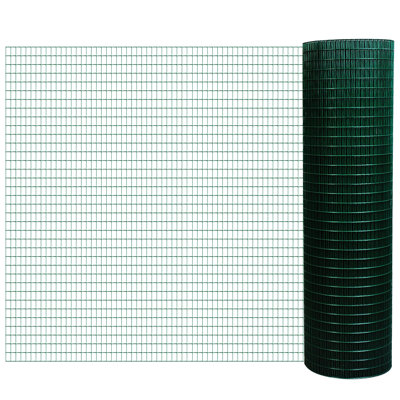 Filet de clôture en maille d'acier de 98 pi de longueur x 35,5 po de hauteur pour la protection des volailles, des poulaillers, des lapins, des animaux et des fils de jardin
