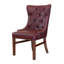 Chaise de salle à manger Abi, dossier capitonné, garniture cloutée, similicuir brun, bois