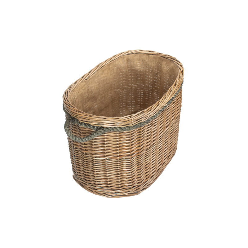 Claridge Wicker Rope Handled Lined Log Basket, 38cm H x 38cm W x 58cm D