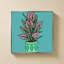 «Pots Plant On Teal III» par Jen Bucheli - impression sur toile