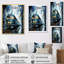 «Teal Train Geometric Momentum IV», reproduction sur toile-91384967-91384970