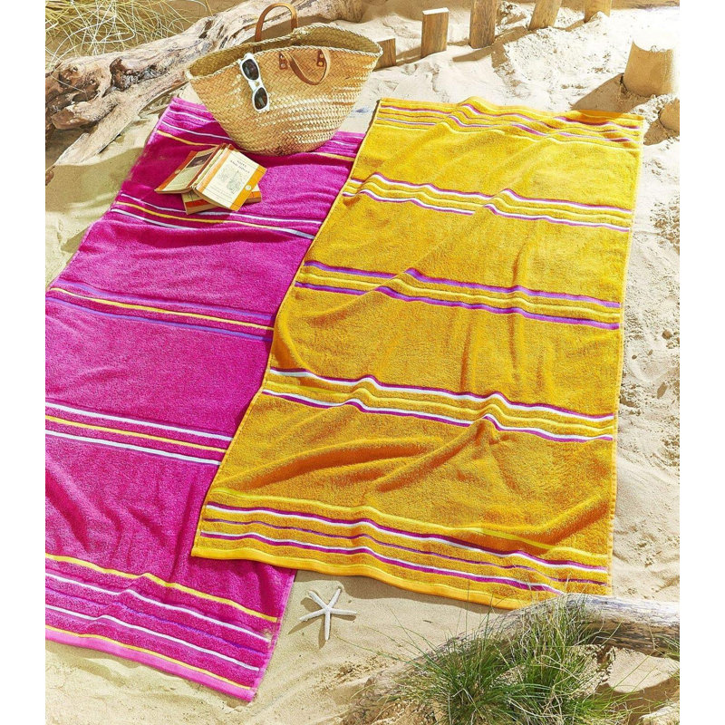 Rainbow 100% Beach Towel, Pink/Orange