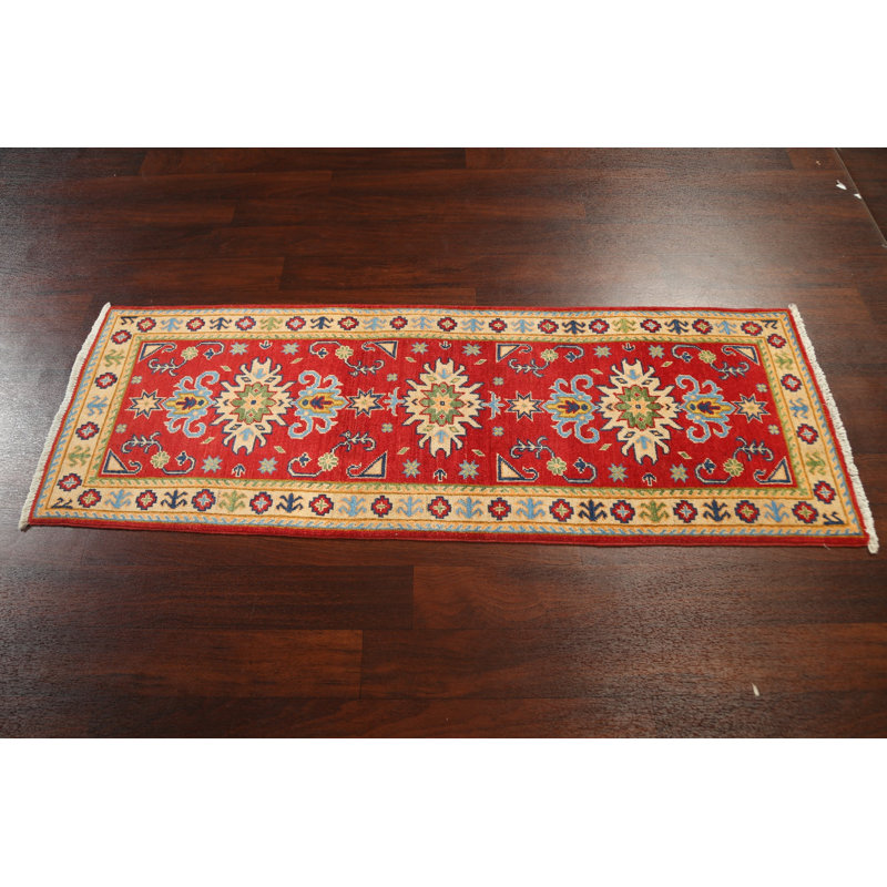 Tapis de couloir unique en laine noué à la main 2 pi 1 po x 5 pi 8 po New Age
