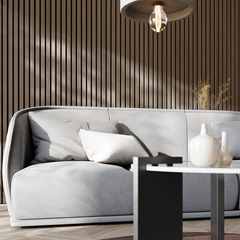 106" x 12.6" Acoustic Wood Wall Paneling, Decorative Soundproof Panels for Walls and Ceilings, 3D Slat Wood Wall Panels