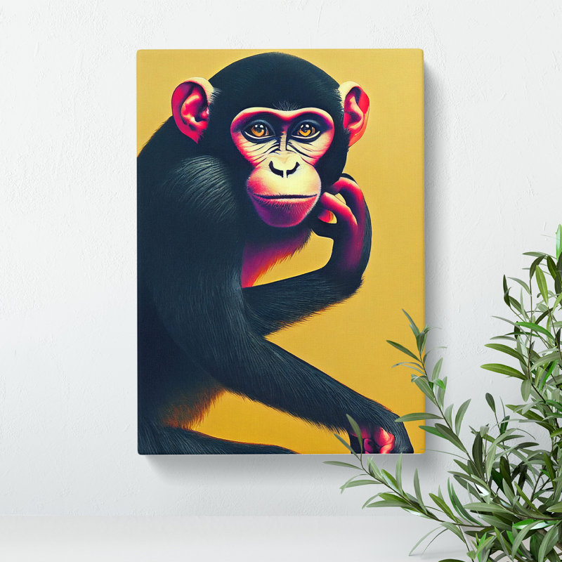 Artful Monkey - Wrapped Canvas Print, 50cm H x 35cm W x 3cm D