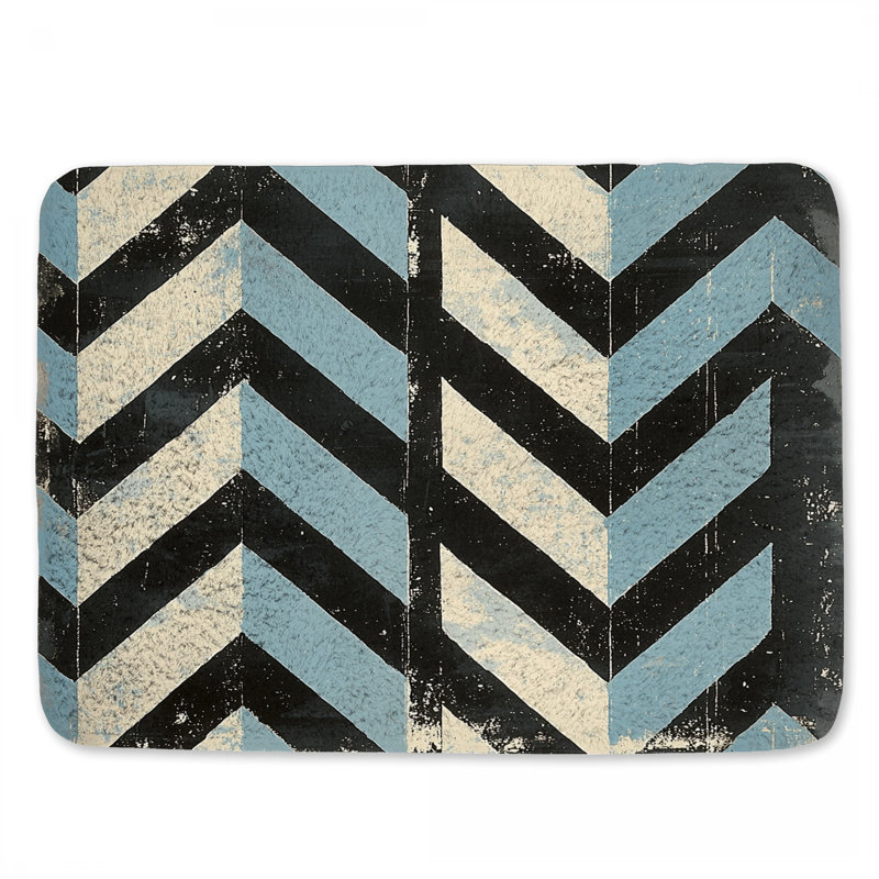 Décoration de salle de bain à motif de chevrons, L 24 po x l 17 po