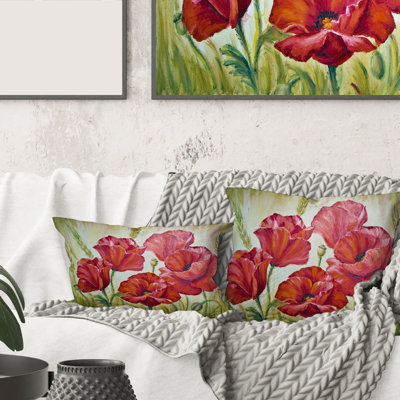 Housse et insert de coussin rectangulaire Blossoming Poppies in the Morning III