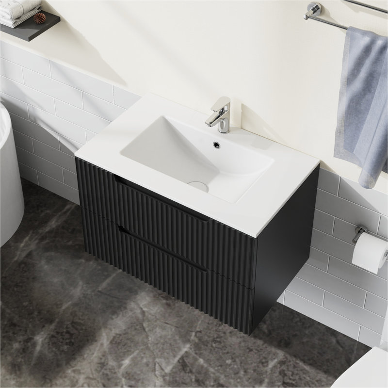 30 inch Undermount Ceramic Sink for Bathroom Vanity, White