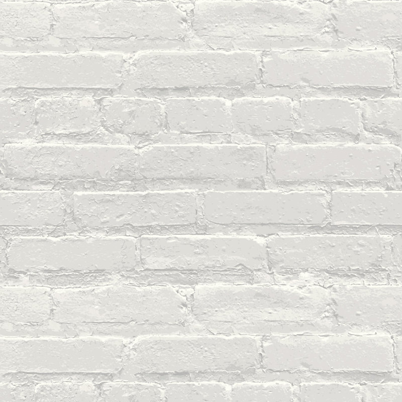 Painted White Brick Wallpaper