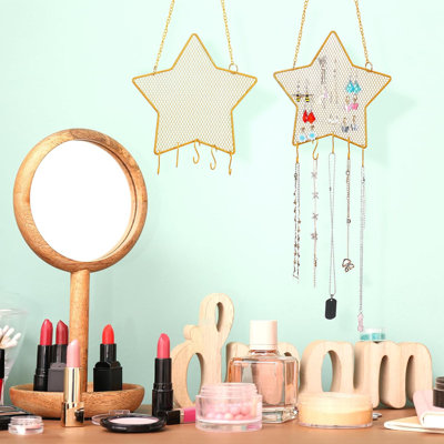 2-piece Gold Earring Wall Holder Set
