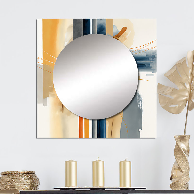 Flemmie - Art mural moderne miroir carré pour salle de bain, 23 po x 23 po