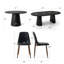 Ensemble de table de salle à manger extensible 47 "à 83" avec chaises en similicuir-131644552-131644553