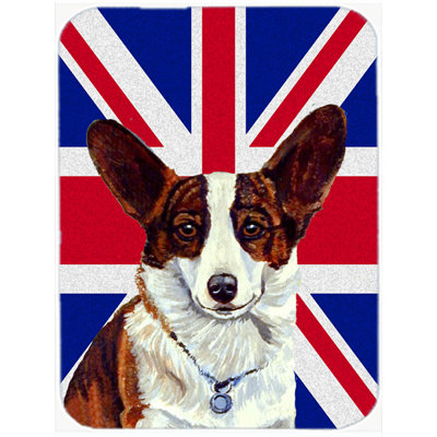 Corgi à trésors avec panneau de coupe en verre à drapeau anglais britannique caroline Union Jack