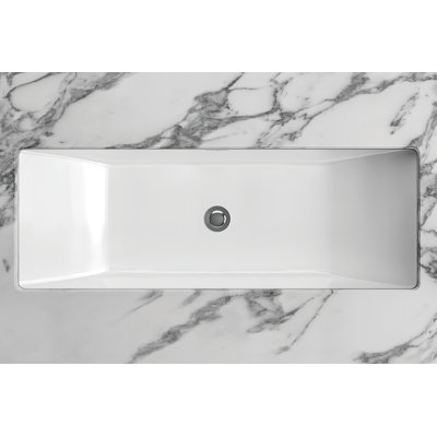 Rossendale 91 Rectangular 36-1/8" Undermount or Drop-in Lavatory Sink in Volcanic Limestone with Internal Overflow