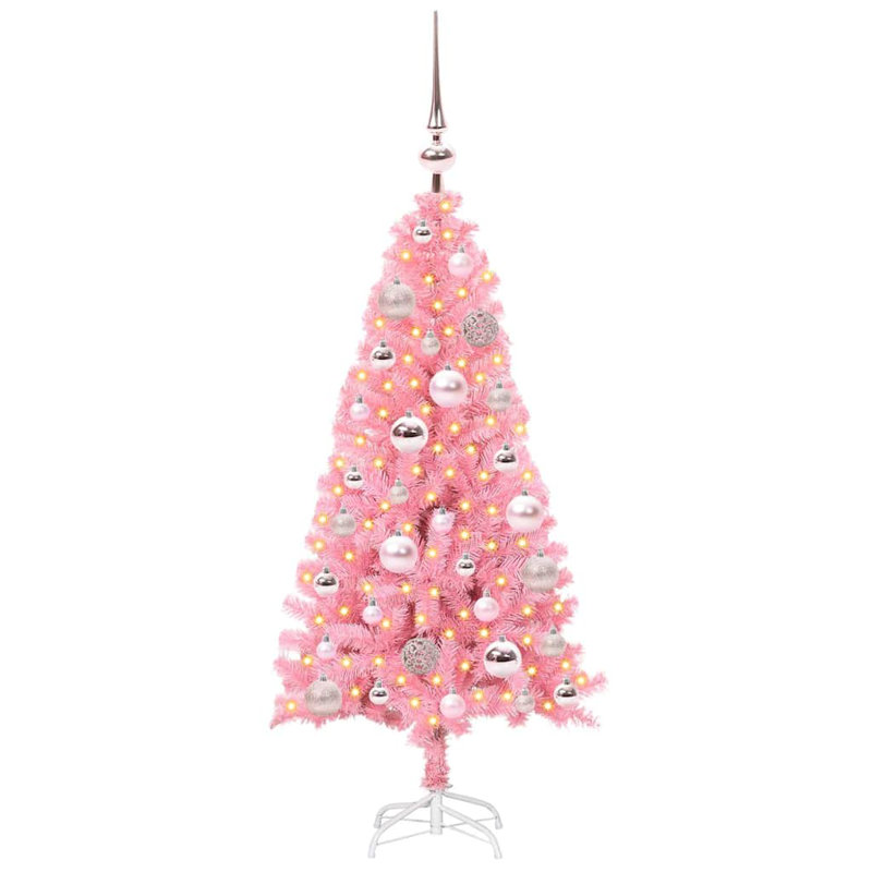 Christmas Tree with 150 LEDs with Stand PVC, 3.94' H, Pink