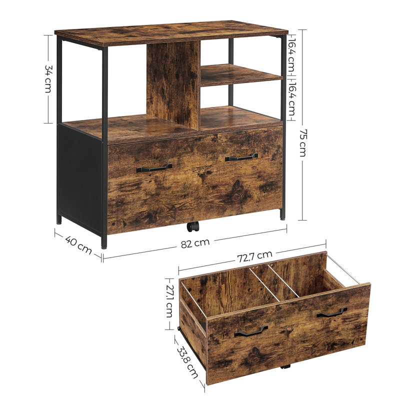 Trasdamad 82cm Wide 1 -Drawer Mobile File Cabinet