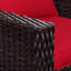Chaise longue d'extérieur en osier avec coussins-457850162