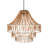 Ciela 26"W Ivory and Black Metal Dome Pendant Light with Mango Wood Beads