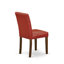 Ensemble de table de salle à manger moderne 5 pièces comprenant une table carrée en bois et 4 chaises de salle à manger Parson en similicuir rouge Firebrick, acajou-1195928159-1132522876-1132522877