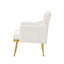 Fauteuil contemporain en velours blanc crème avec pieds en métal - Créez une ambiance confortable