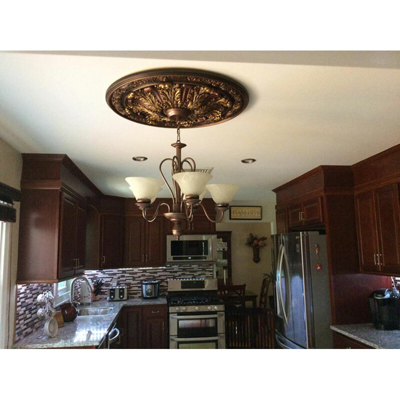 Sunshine Illusion 30" D Polyurethane Hand Painted Ceiling Medallion