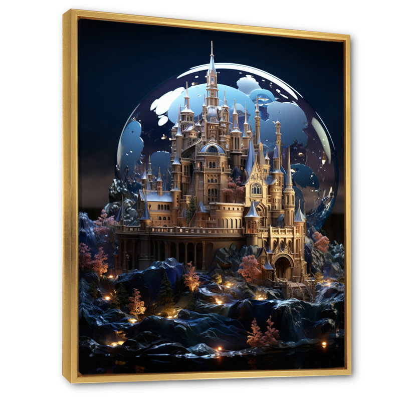 «Enchanted Fortress II», reproduction sur toile, H 32 po x l 24 po x P 1 po, Cadre flottant doré