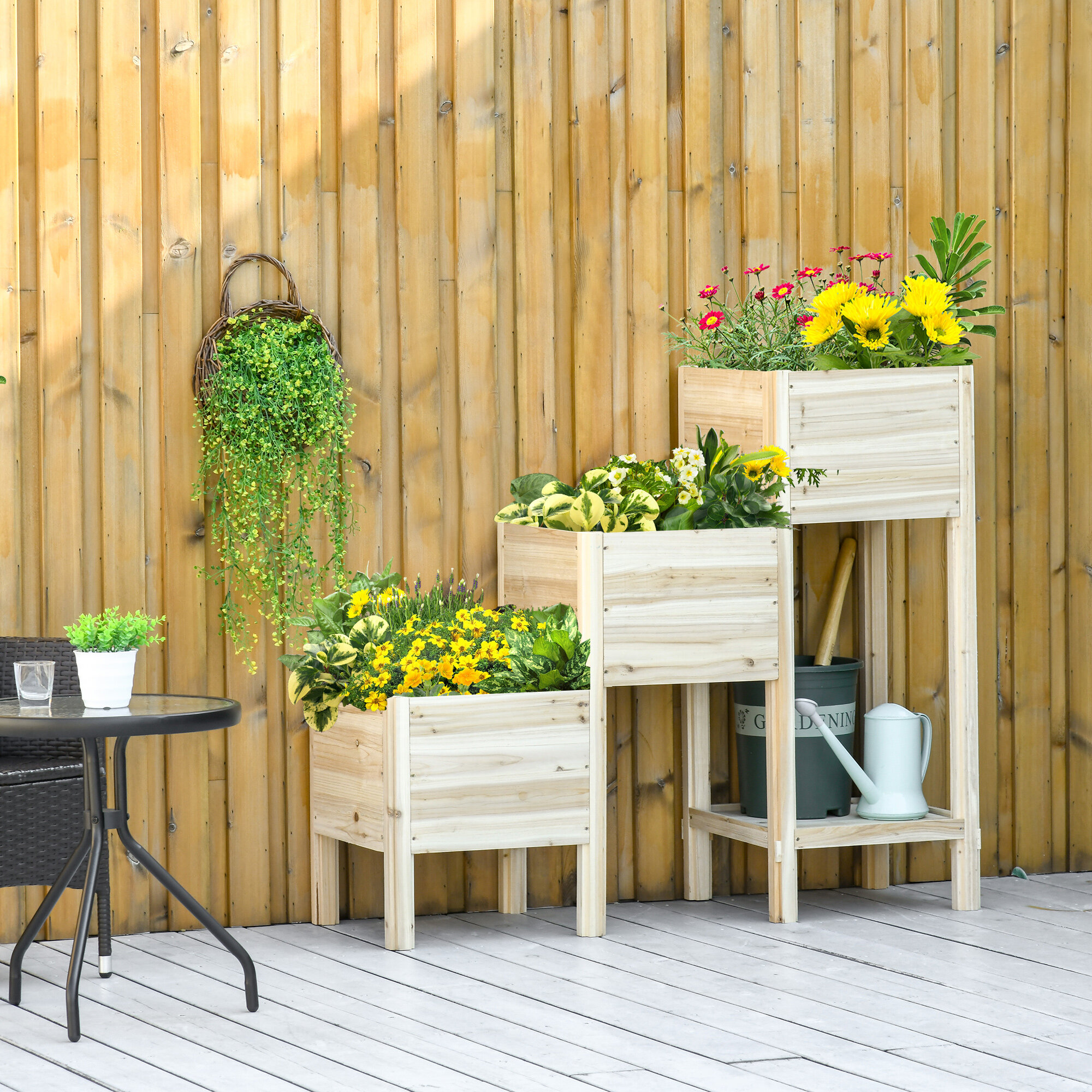 Outdoor Essentials Haven 2 ft. x 8 ft. Natural Cedar Raised Garden Bed 