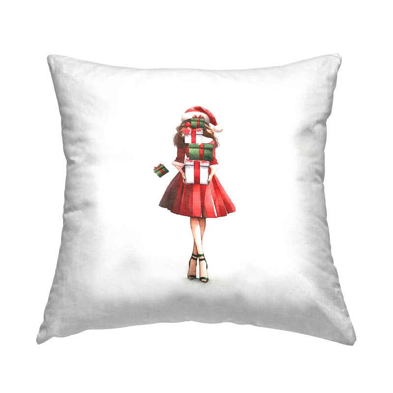 Coussin décoratif "Carrying Christmas Fun" par Amanda Greenwood