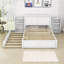 Lit plateforme double avec lit gigogne et tablettes coulissantes Keiser