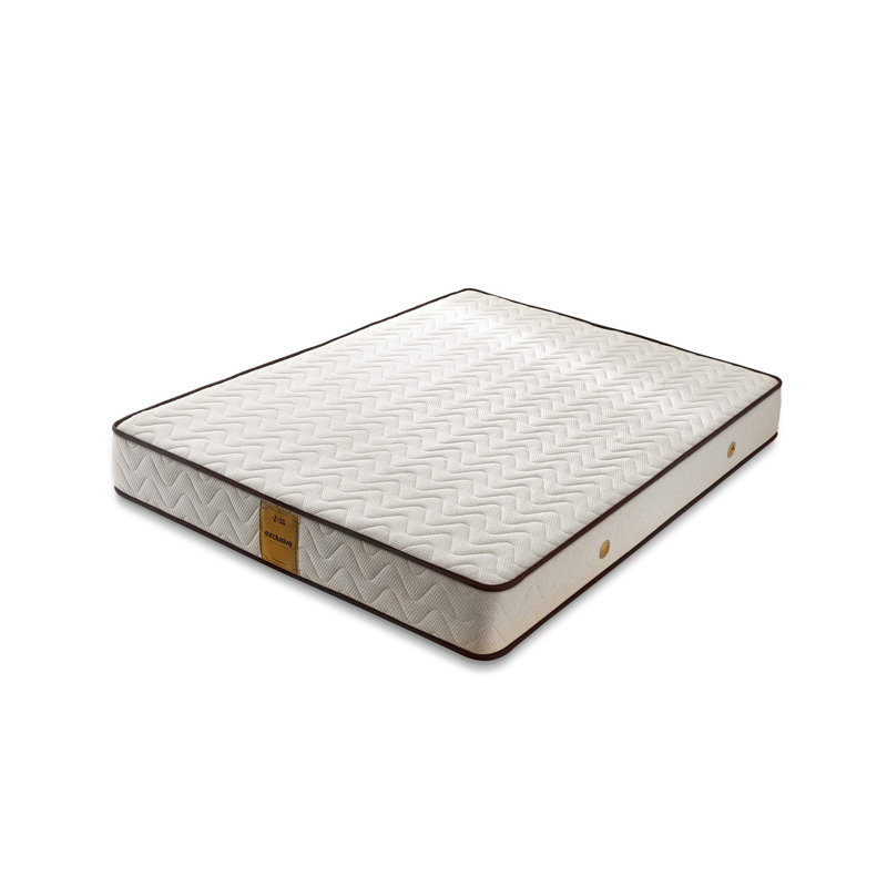 Premium 12-Inch Mattress with Pocket Springs & Memory Foam, White & Brown Chevron Linen Fabric Cover, 70.9 x 78.7 inches | Comfort Layer Foam & Silicon Fiber | Perfect for Ultimate Sleep Experience & Support