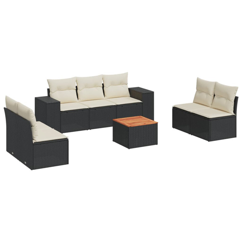 Ensemble de canapé de jardin en rotin poly 8 pièces Vidaxl