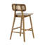 Tabouret de bar d'intérieur en bois Bari, finition noyer, ensemble de 2-641187321