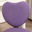 Chaise de bureau à dossier en forme de cœur mauve, réglable en hauteur, pivotante à 360 degrés, tissu en lin et mousse douce, parfaite pour le dortoir de la coiffeuse