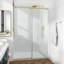 72-77" W X 76" H Frameless Single Sliding Shower Door with 3/8" (10mm) Clear Tempered Glass, Shatter-Resistant Film & Installation Hole Locator - Square Top Rail-124003476