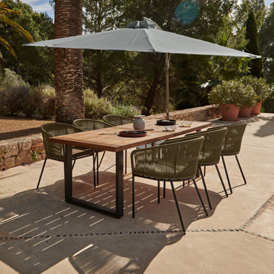 Fabiano Rectangular 6 - Person 82cm Long Dining Set with Cushions and Umbrella