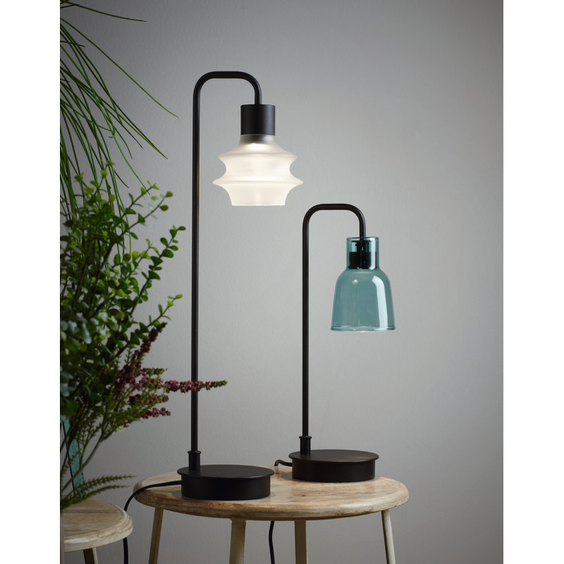 Drop 19.69" Ebony Black Arched Table Lamp, Transparent Glass, 19.69'' H x 4.72'' W x 4.72'' D