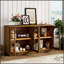 Grande armoire de rangement à 4 portes avec portes en verre, armoire arquée avec tablettes réglables pour la cuisine, la salle à manger et le salon