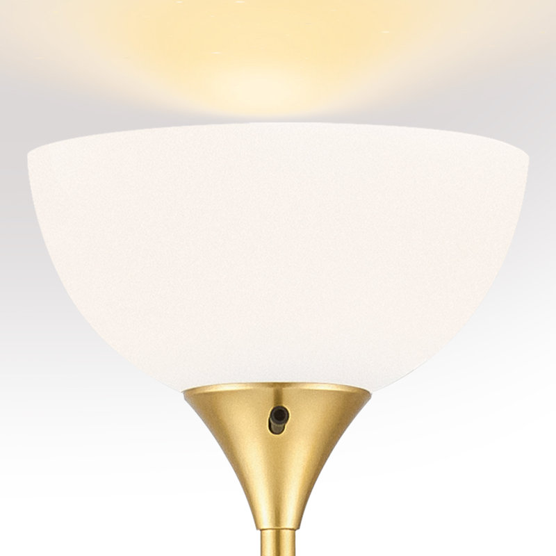 71" 2-Light Torchiere Floor Lamp with LED Bulbs, Gold