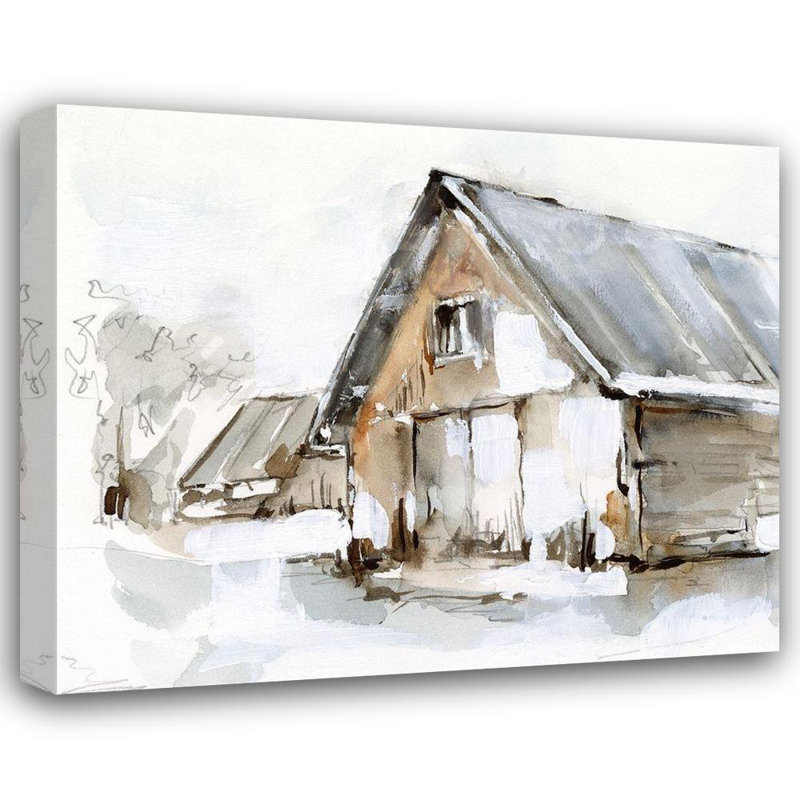 «Red Barrel Studio®» par Harper, Ethan, art sur toile tendue: Dilapidated Barn I, H 20 po x l 24 po