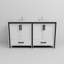 Ensemble de meuble-lavabo double l 60 po x P 22 po, comptoir en quartz blanc et robinet-412017439