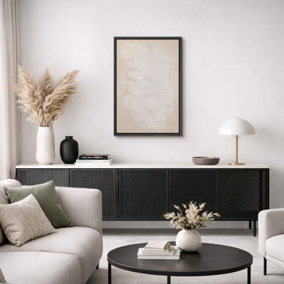 Œuvre d'art minimaliste minimaliste beige, géométrique neutre moderne, chambre à coucher ou étude murale, impression sur toile encadrée