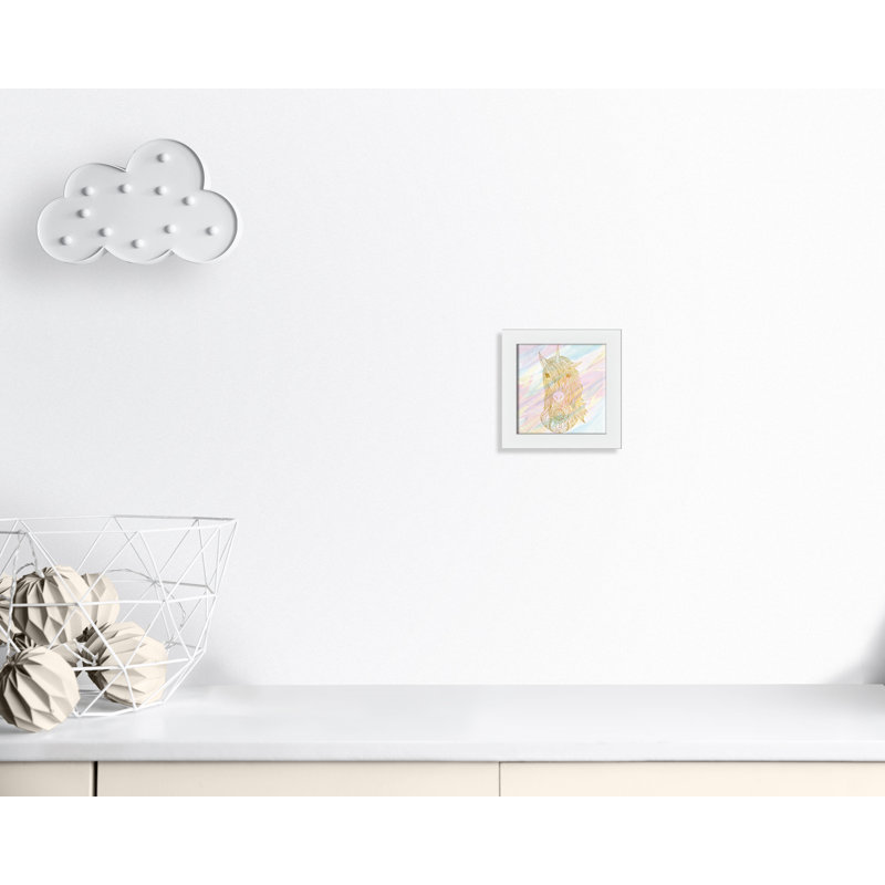 Dreaming licorne 2, H 8 po x l 8 po x P 0,63 po, Cadre blanc