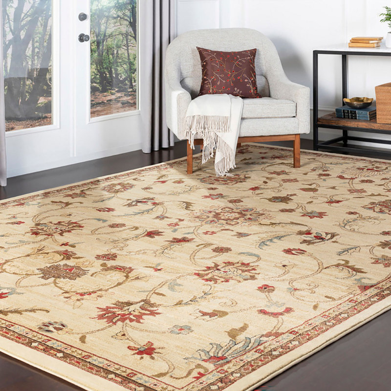 Beyanka Floral Machine Tufted Area Rug, Rectangle 120 x 160 cm