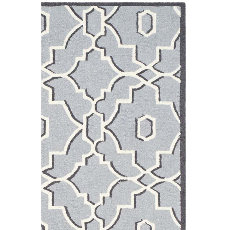 Ocilla Hand Hooked Performance Geometric Rug, Rectangle 3'6" x 5'6"
