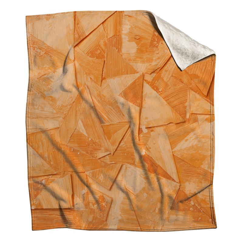 Couvertures abstraites géométriques orange, L 60 po x H 80 po