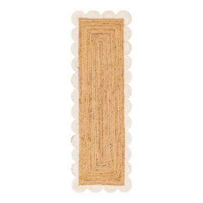 Scallop Braided Jute Hand-Braided Area Rug