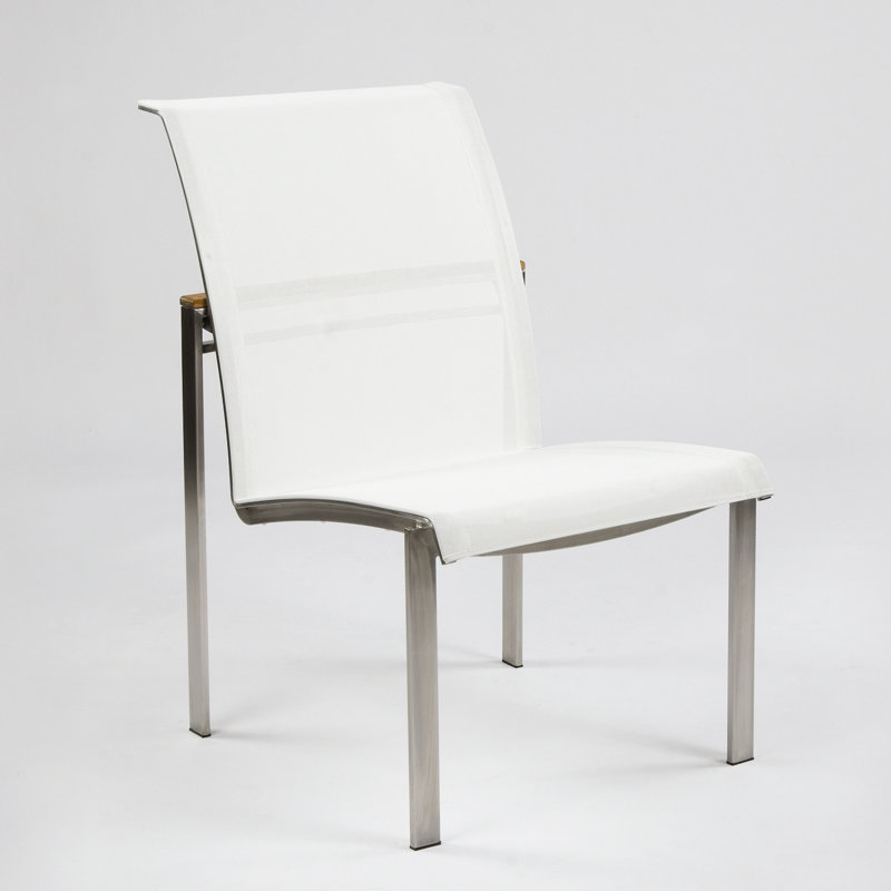 Tivoli Stacking Teak Patio Dining Chair, Cream, No