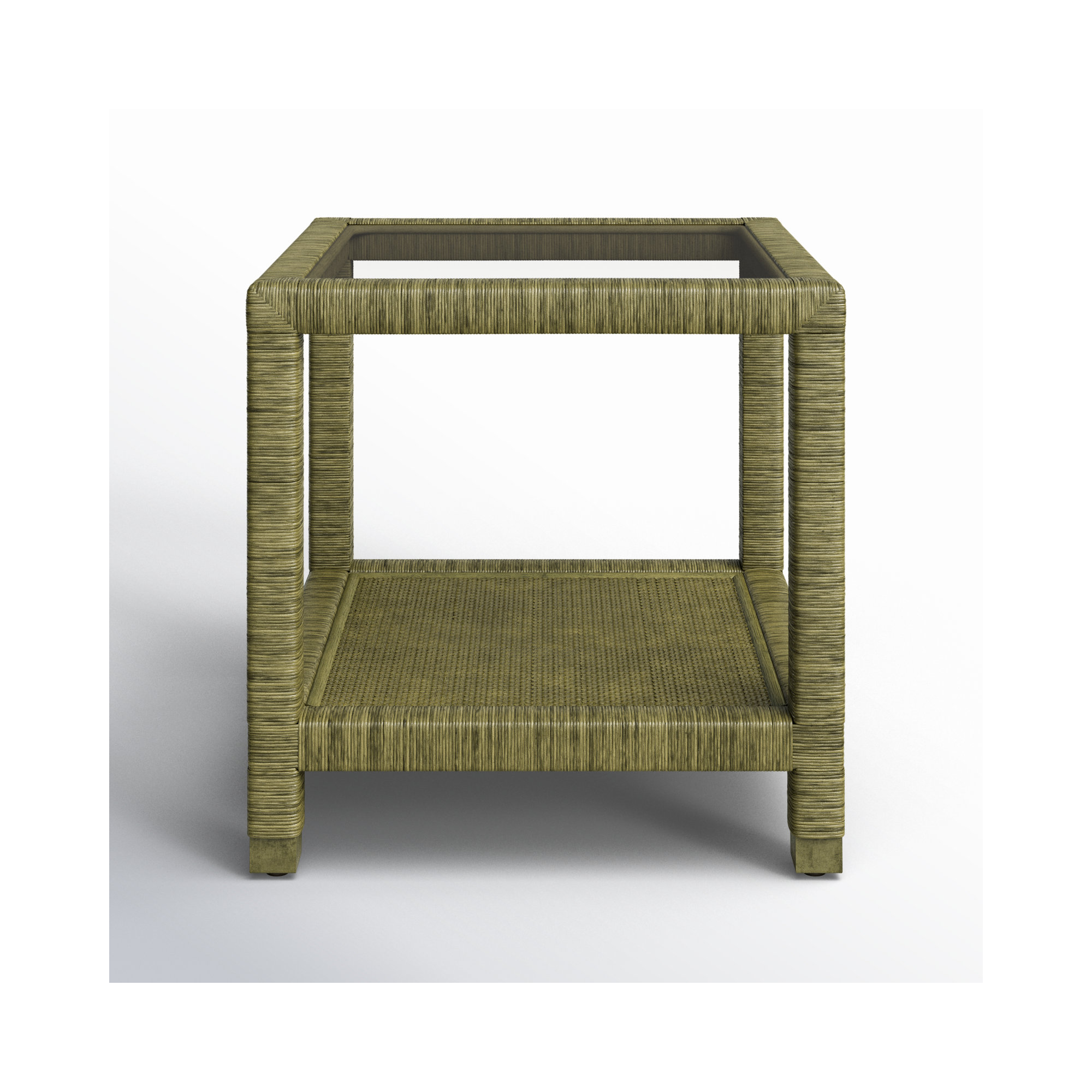 Graham Glass End Table, Brass