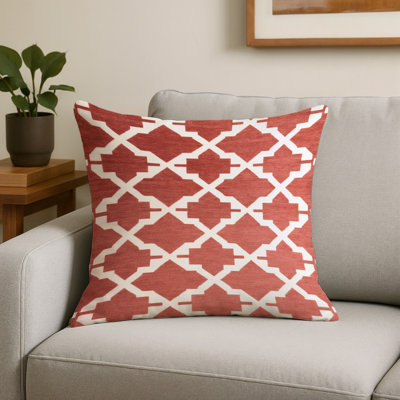 Coussin décoratif intérieur et extérieur beige Trellis
