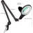 Lightview Pro 33 in. Adjustable Swing Arm Integrated 2.25X Magnifying LED Desk Clamp Lamp